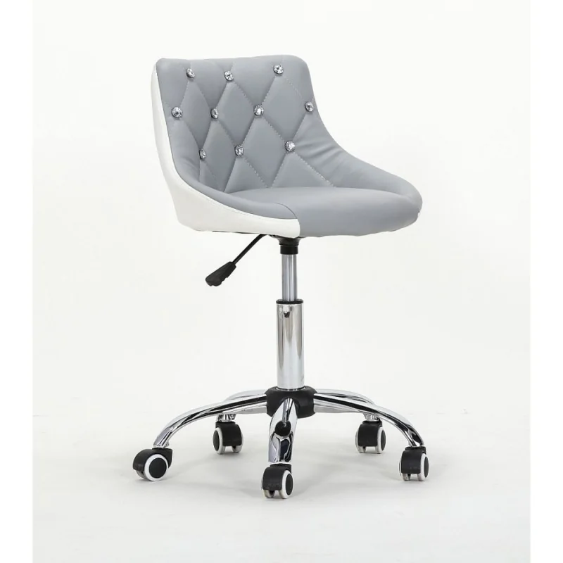 Kozmetická stolička Elegance Silver-White  Kozmetické stoličky