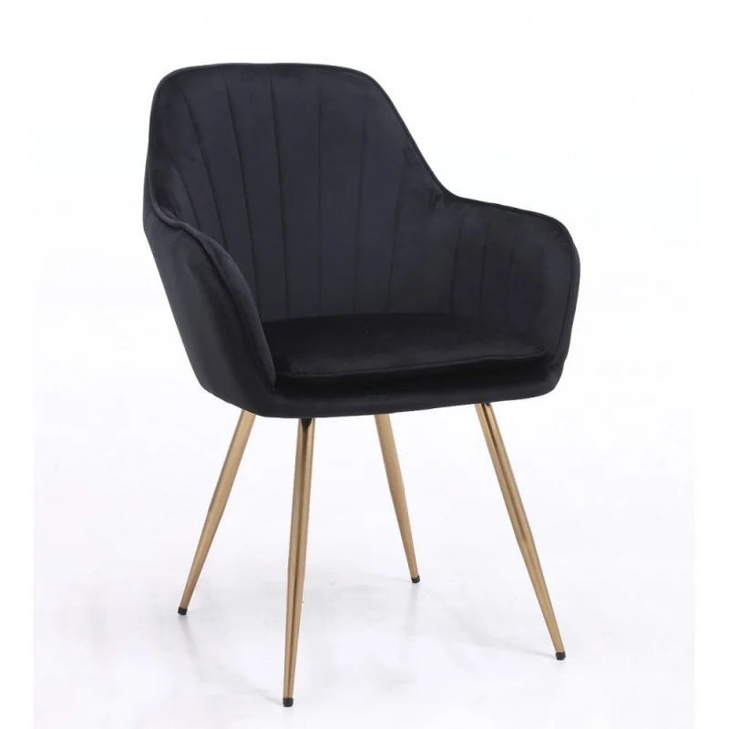 Kreslo Vanes velur Black Stoličky, lavičky do čakárne