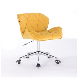 Kozmetická stolička Detail Velur Žlta  Kozmetické stoličky