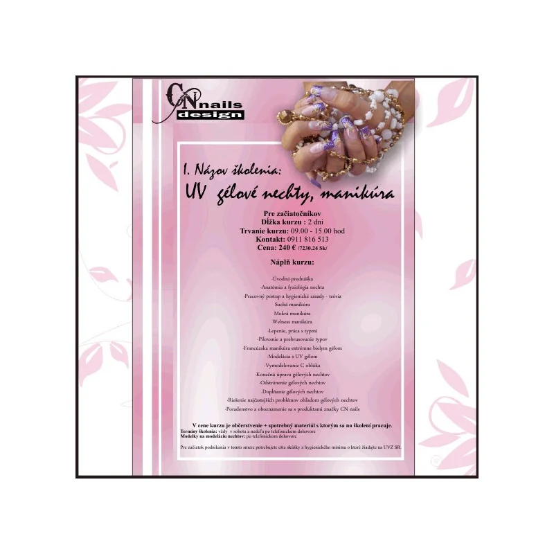 Školenie na gélové nechty + manikúra Školenia na nechty