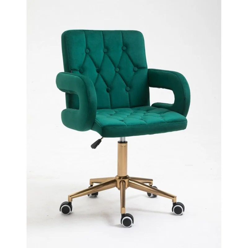 Kozmetická stolička Melisa II. velur Green  Kozmetické stoličky