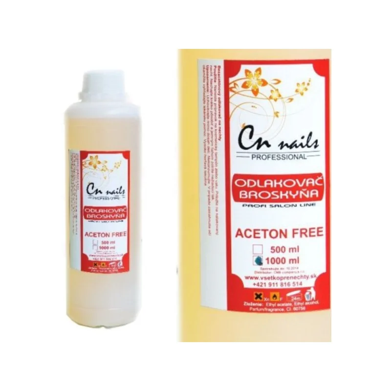 Odlakovač na nechty Broskyňa 500ml CN nails Odlakovače na nechty Odlakovač na nechty Broskyňa 500ml CN nails Odlakovače na nechty