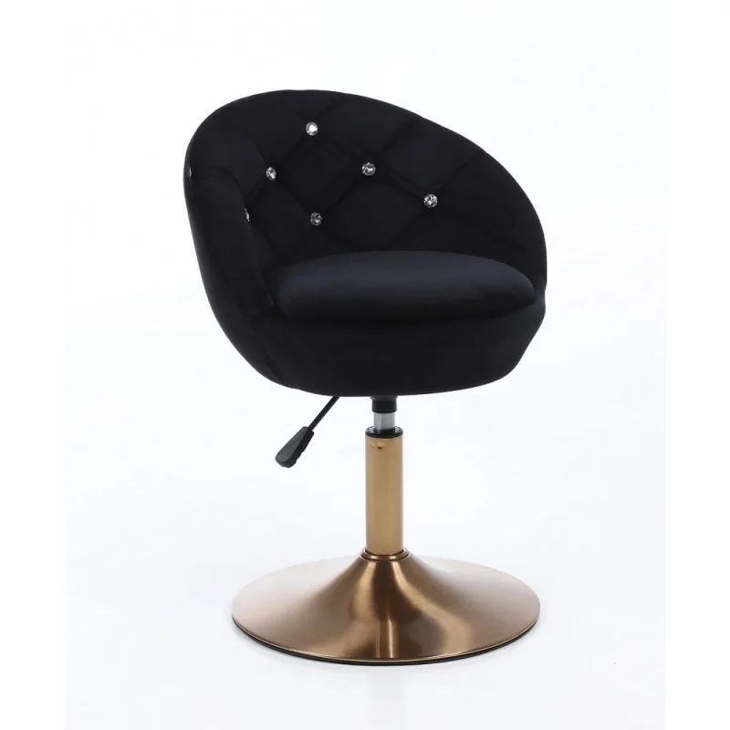 Kreslo Caramela Velur Gold Black Stoličky, lavičky do čakárne