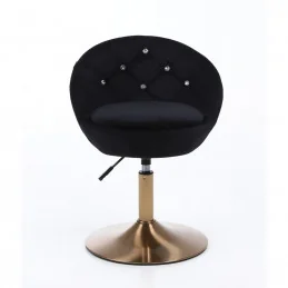 Kreslo Caramela Velur Gold Black Stoličky, lavičky do čakárne