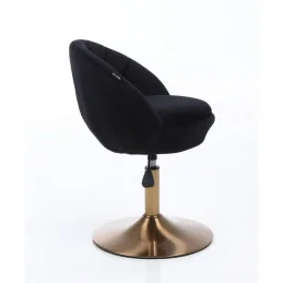 Kreslo Caramela Velur Gold Black Stoličky, lavičky do čakárne