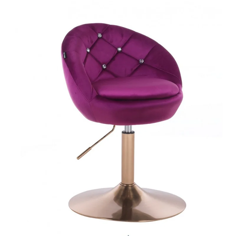 Kreslo Caramela Velur Gold Fuksia Stoličky, lavičky do čakárne