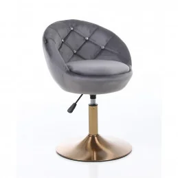 Kreslo Caramela Velur Gold Grafit Stoličky, lavičky do čakárne