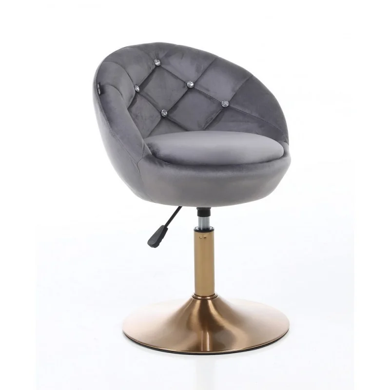 Kreslo Caramela Velur Gold Grafit Stoličky, lavičky do čakárne