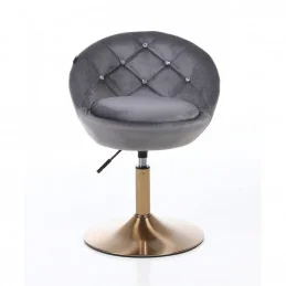 Kreslo Caramela Velur Gold Grafit Stoličky, lavičky do čakárne