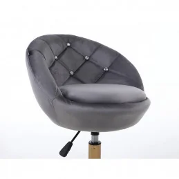 Kreslo Caramela Velur Gold Grafit Stoličky, lavičky do čakárne