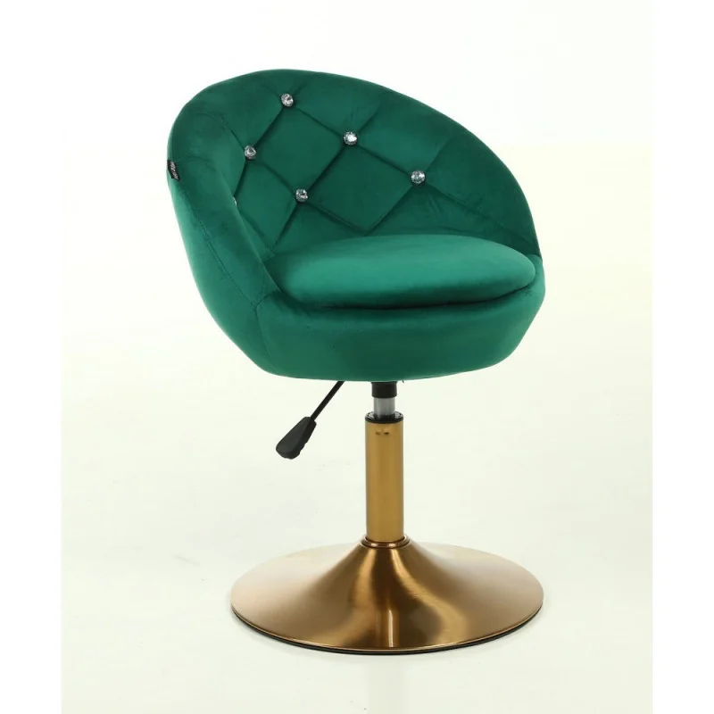 Kreslo Caramela Velur Gold Green Stoličky, lavičky do čakárne