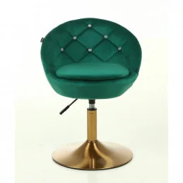 Kreslo Caramela Velur Gold Green Stoličky, lavičky do čakárne