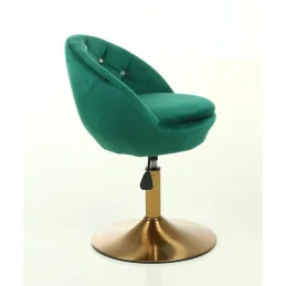 Kreslo Caramela Velur Gold Green Stoličky, lavičky do čakárne