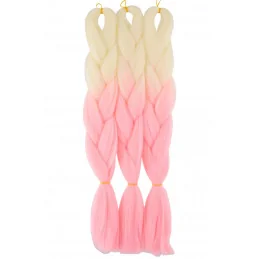 Kanekalon Perlova blond - Baby pink Kanekalon dvojfarebný