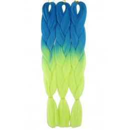 Kanekalon Sky blue - Žlta pastel Kanekalon dvojfarebný