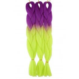 Kanekalon Fuksia - Žlta pastel Kanekalon dvojfarebný