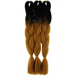 Kanekalon Čierna - Tmava blond Kanekalon dvojfarebný