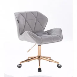 Kozmetická stolička Detail Velur Gold Silver Kozmetické stoličky