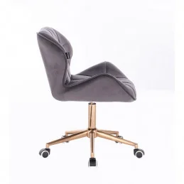 Kozmetická stolička Detail Velur Gold Grafit Kozmetické stoličky