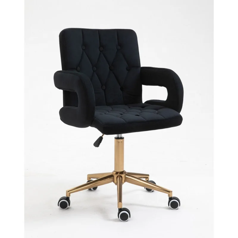 Kozmetická stolička Jasmina Velur Black Kreslá, stoličky