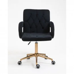 Kozmetická stolička Jasmina Velur Black Kreslá, stoličky