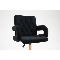 Kozmetická stolička Jasmina Velur Black Kreslá, stoličky