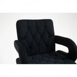 Kozmetická stolička Jasmina Velur Black Kreslá, stoličky