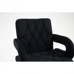 Kozmetická stolička Jasmina Velur Black  Kreslá, stoličky