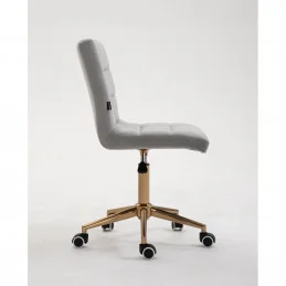 Kozmetická stolička Lili Gold Velur Silver Kreslá, stoličky