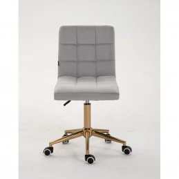 Kozmetická stolička Lili Gold Velur Silver Kreslá, stoličky