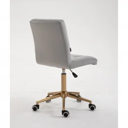 Kozmetická stolička Lili Gold Velur Silver Kreslá, stoličky