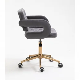 Kozmetická stolička Melisa velur Gold Grafit Kozmetické stoličky