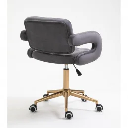 Kozmetická stolička Melisa velur Gold Grafit Kozmetické stoličky