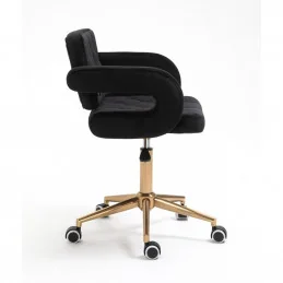 Kozmetická stolička Melisa velur Gold Black Kozmetické stoličky