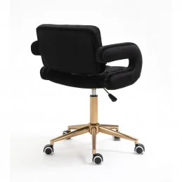 Kozmetická stolička Melisa velur Gold Black Kozmetické stoličky