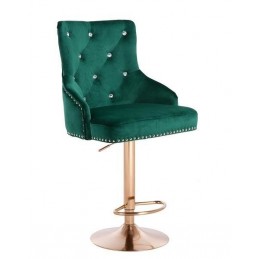 Barová stolička Marina Velur Gold Crystal Green