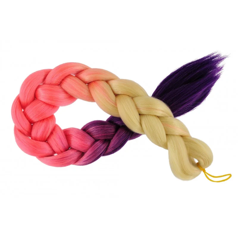 Kanekalon Blond - ružova - tmavo fialova Kanekalon trojfarebný