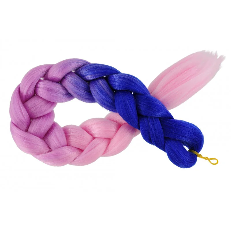 Kanekalon Modra - fialova - jasna ružova Kanekalon trojfarebný