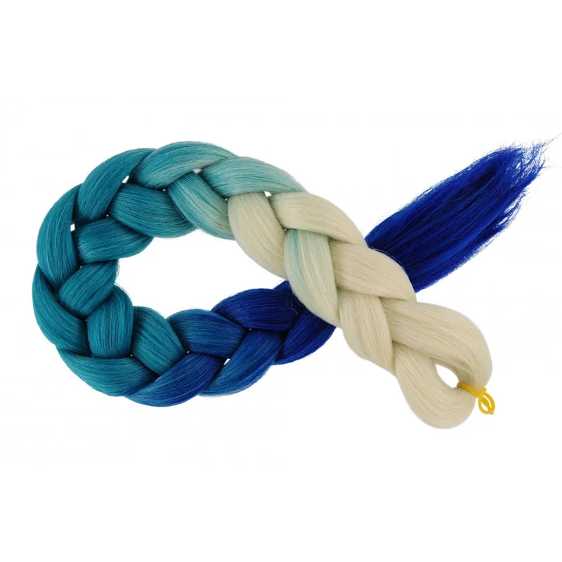 Kanekalon Blond - tyrkys - tmavo modry Kanekalon trojfarebný