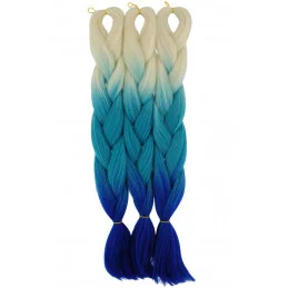 Kanekalon Blond - tyrkys - tmavo modry Kanekalon trojfarebný
