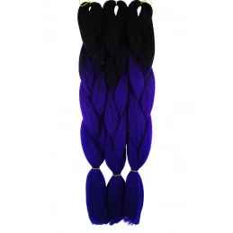 Kanekalon Čierna - tmavo fialova - granatova Kanekalon trojfarebný
