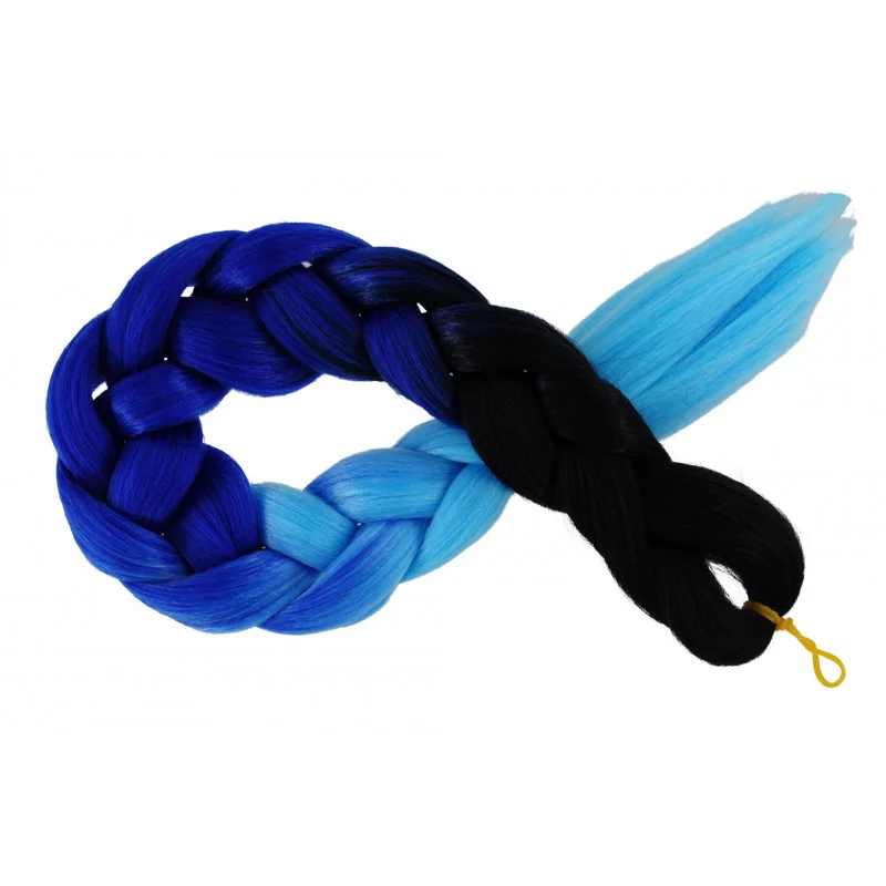 Kanekalon Čierna - tmavo modra - jasna modra Kanekalon trojfarebný