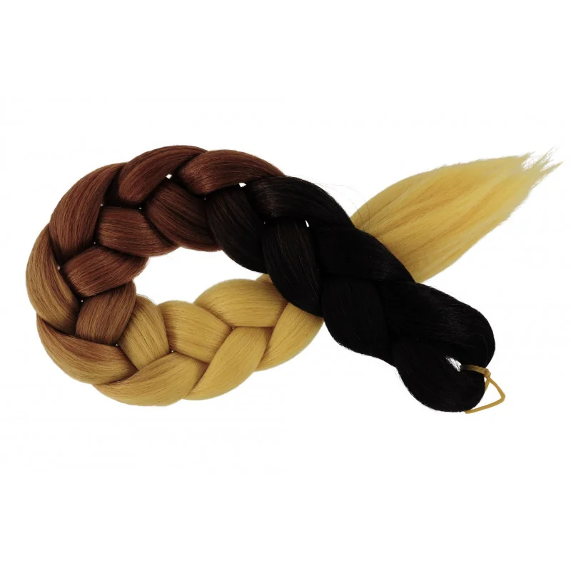 Kanekalon Čierna - hneda - blond Kanekalon trojfarebný