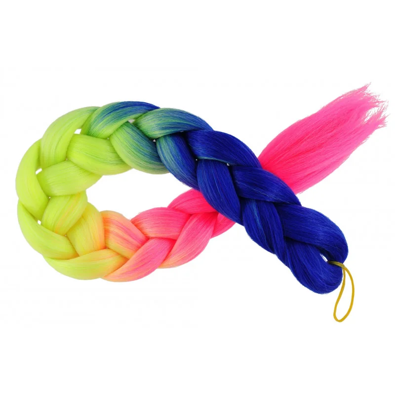 Kanekalon Modra neon - žlta neon - ružova neon Kanekalon trojfarebný