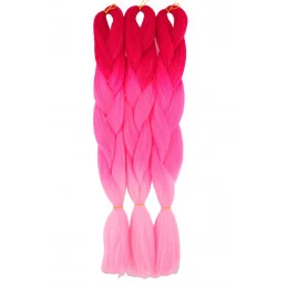 Kanekalon Tmavo ružovy - ružovy neon - baby pink Kanekalon trojfarebný