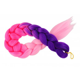 Kanekalon Fialova neon - ružova neon - baby pink  Kanekalon trojfarebný