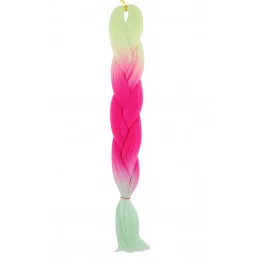 Kanekalon Limetka - tmava ružova - mätova Kanekalon trojfarebný