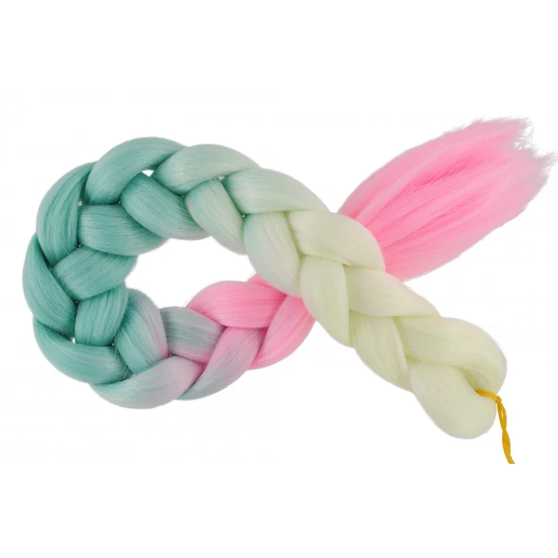 Kanekalon Perlova blond - mäta - baby pink Kanekalon trojfarebný