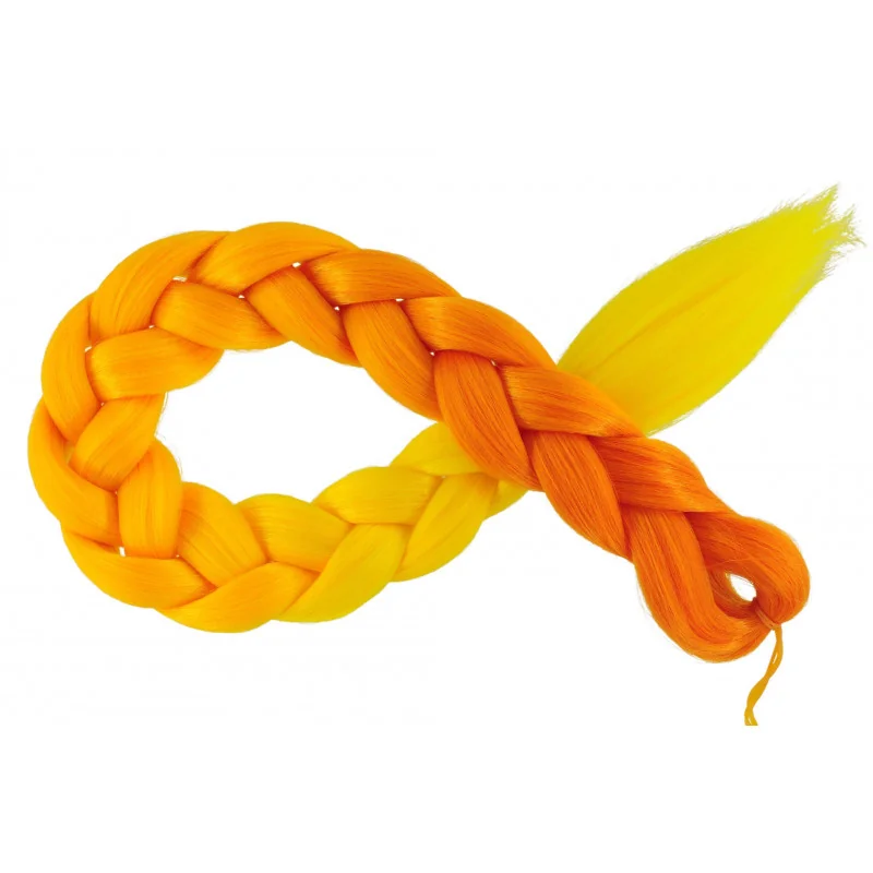 Kanekalon Pomarančova - sunquick - žlta Kanekalon trojfarebný