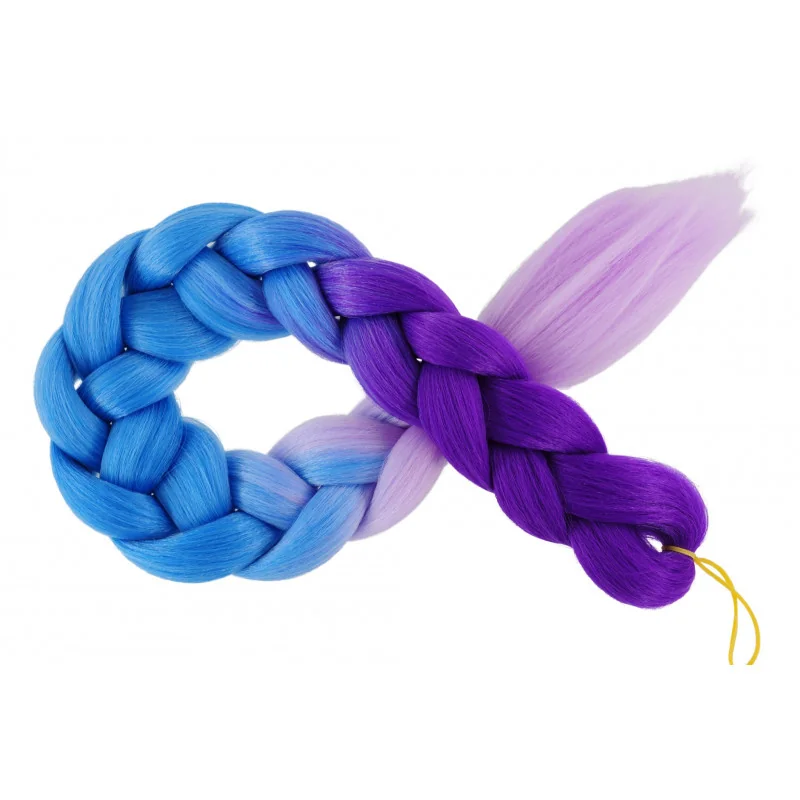 Kanekalon Tmavo fialova - sky blue - lila Kanekalon trojfarebný